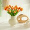 Orange Artificial Flowers 20 Tulips Realistic Touch Spring Summer Fake Flowers Fall Decor Flowers Outdoor Garden Parties and Wedding Decoration